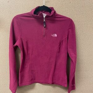 The North Face Pink Zippered Long Sleeve Pullover size small